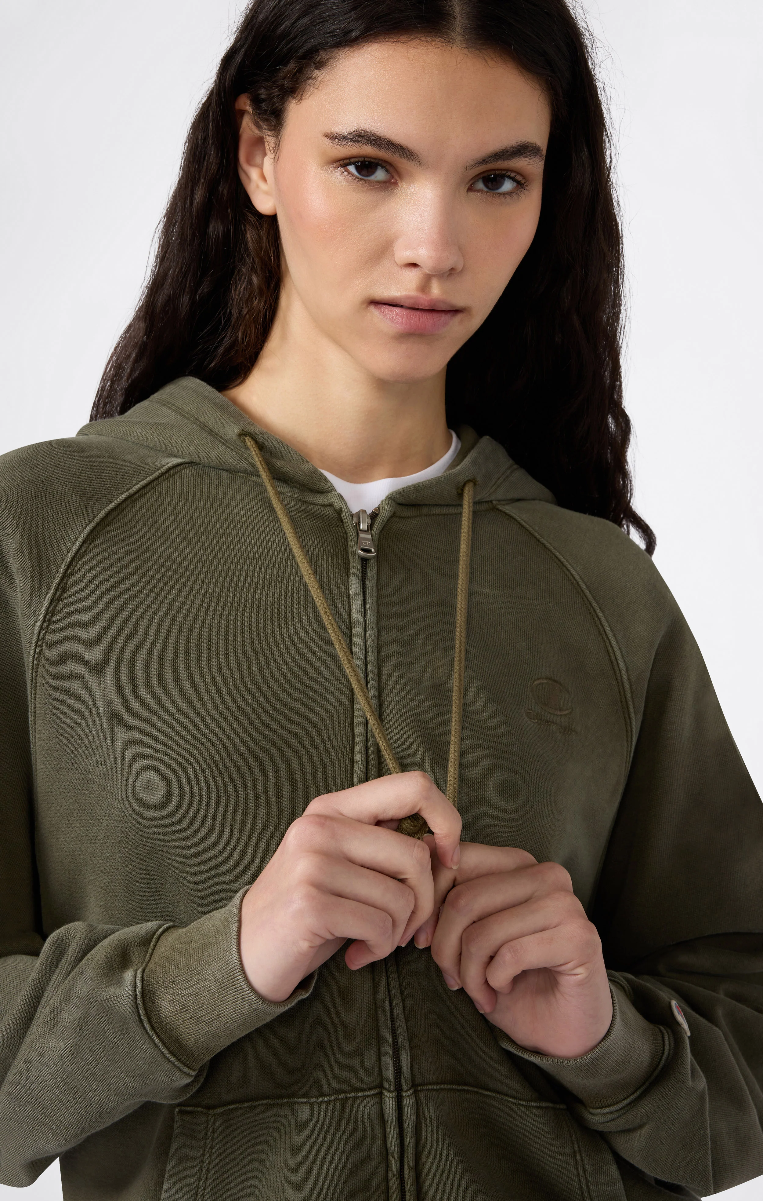 Women’s Washed Effect Full Zip Hoodie Icons - Image 2