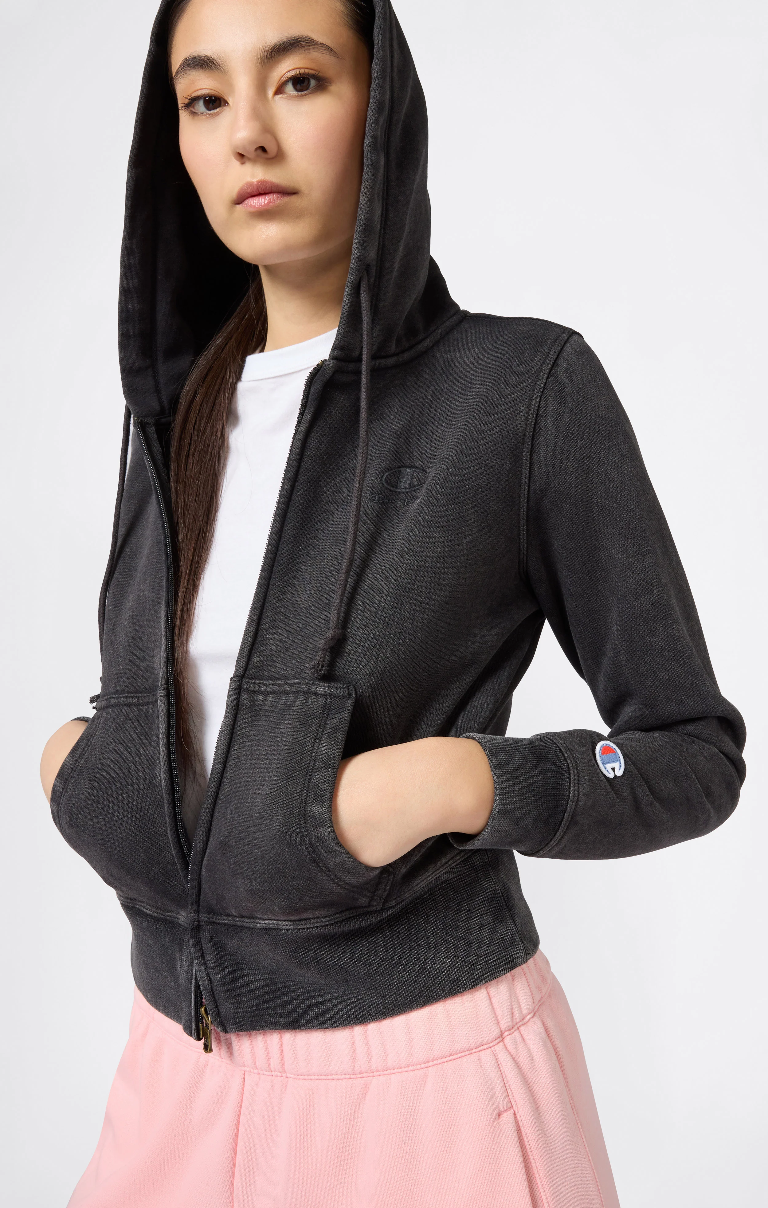 Women's Washed Full Zip Fleece Hoodie Icons - Image 5