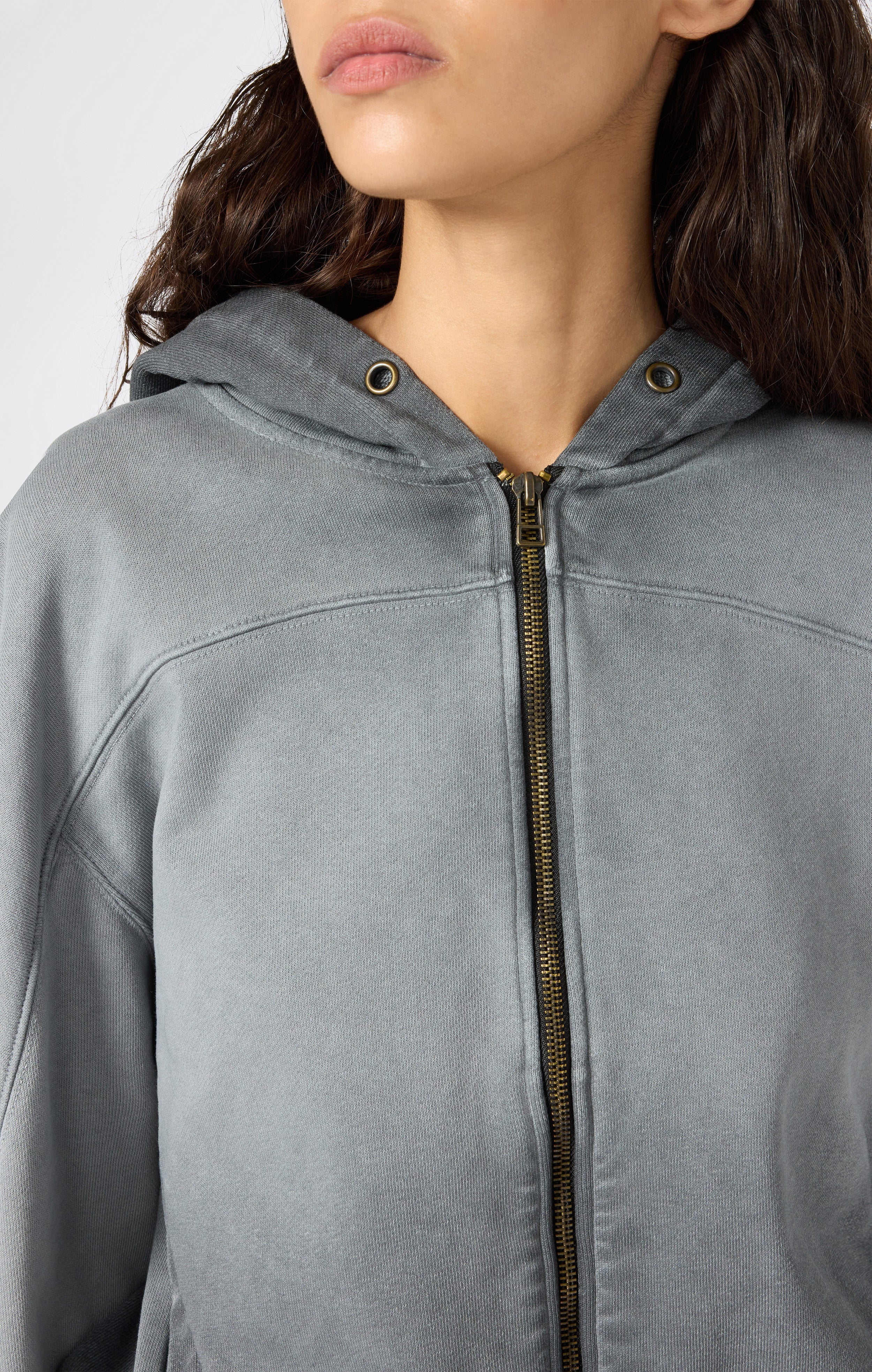 Women’s Washed Full Zip Heavyweight Sweatshirt Hoodie Time Capsule - Image 4