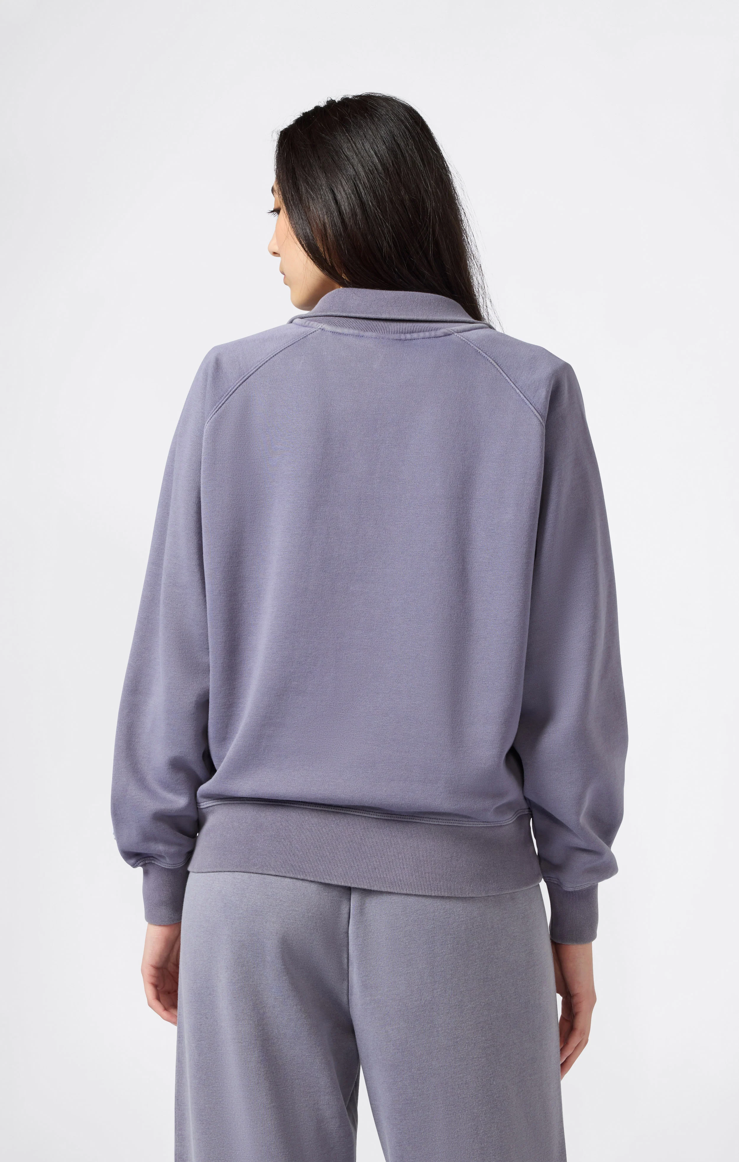 Women's Washed Polo Neck Fleece Sweatshirt Icons - Image 4