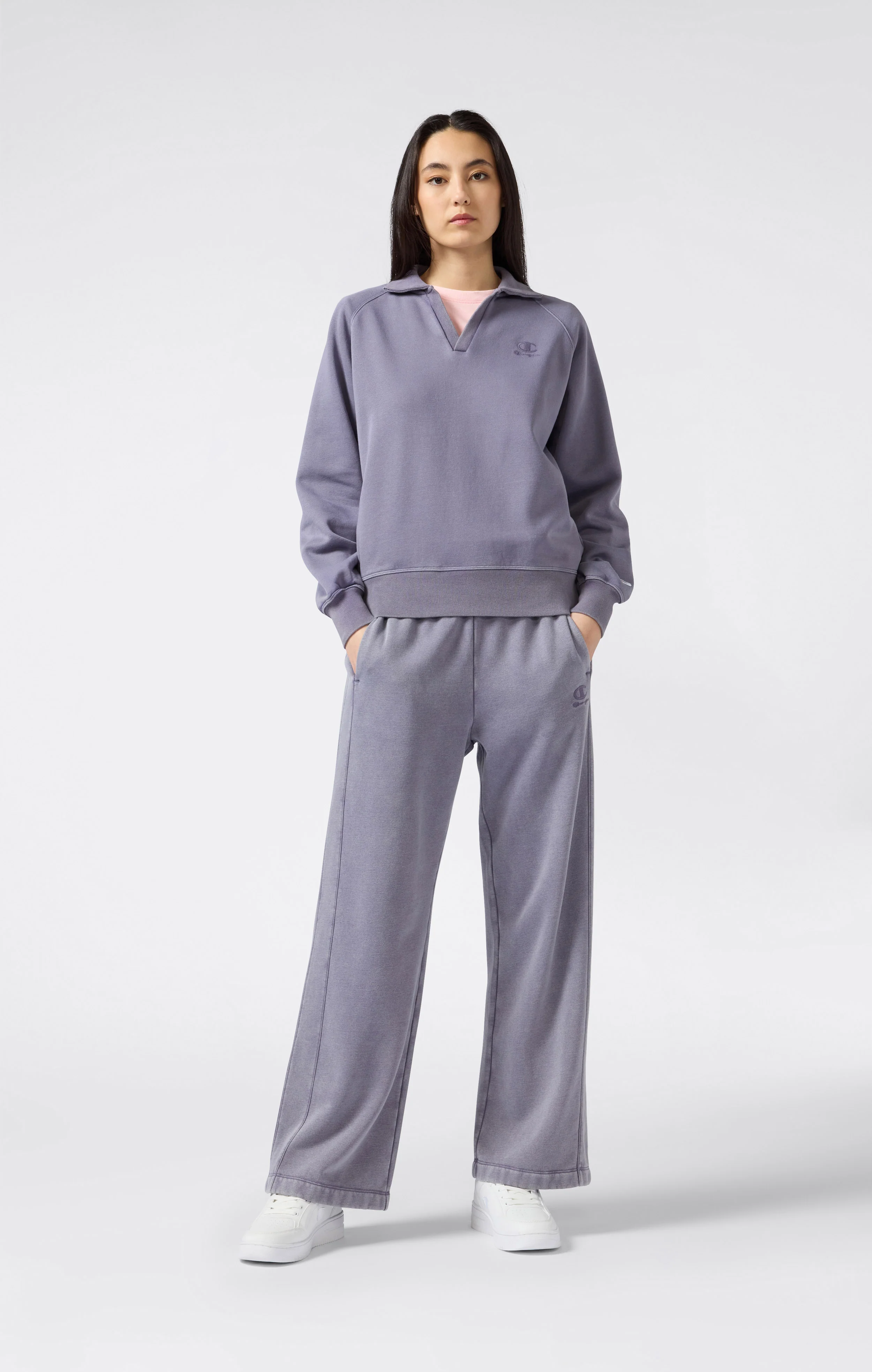 Women's Washed Wide Leg Fleece Pants Icons - Image 3